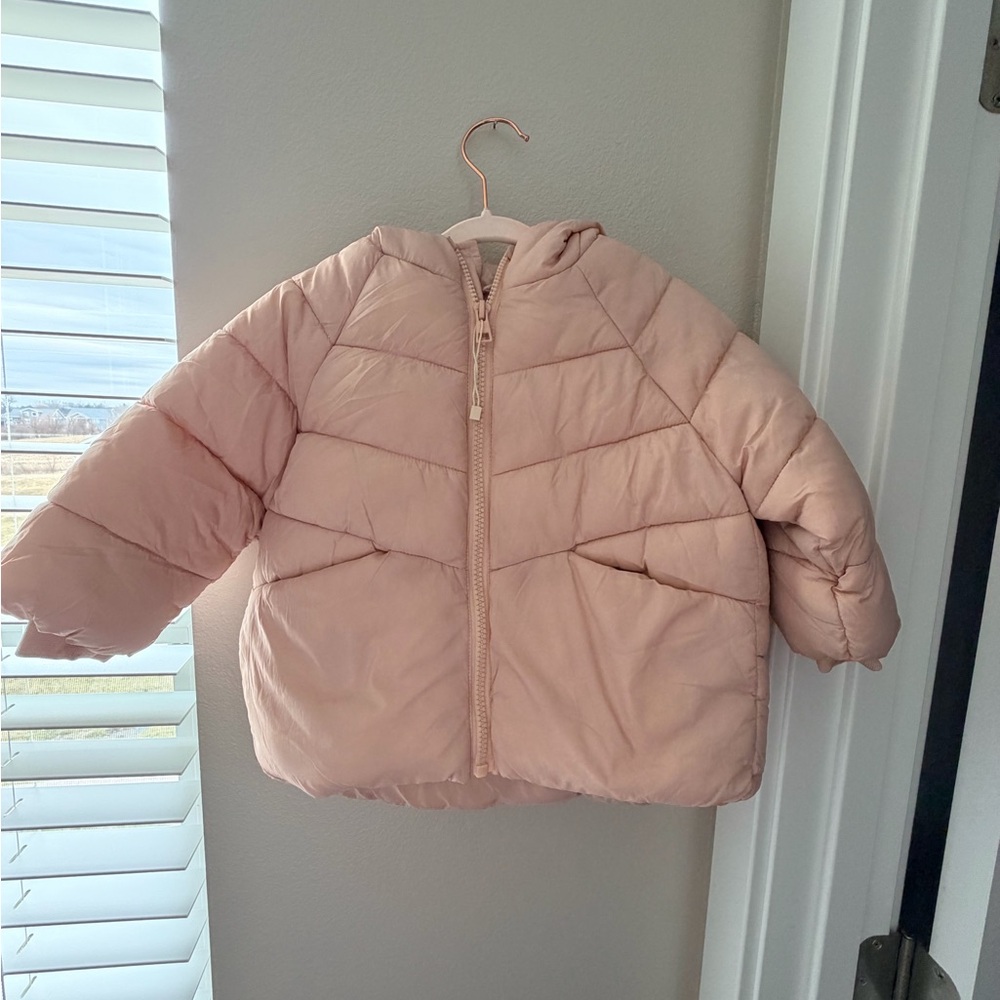Zara Light Pink Kids Puffer Jacket